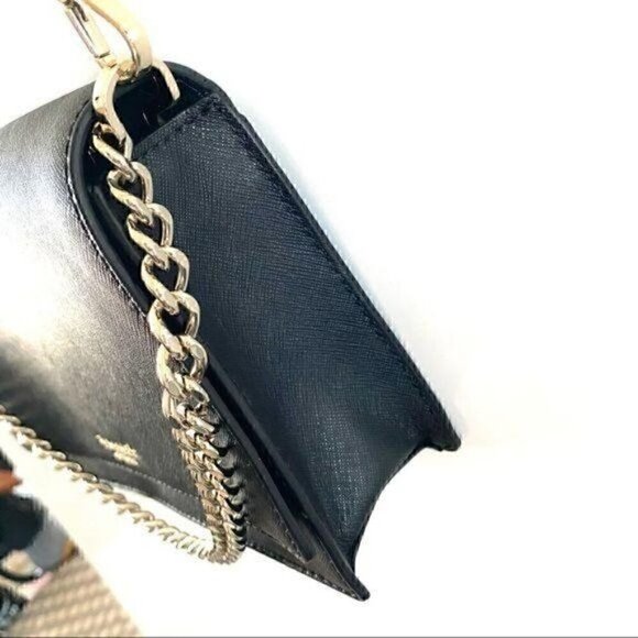 Kate Spade Black & Gold Cameron Convertible Crossbody Bag +upgraded Chain & tag - Picture 4 of 16